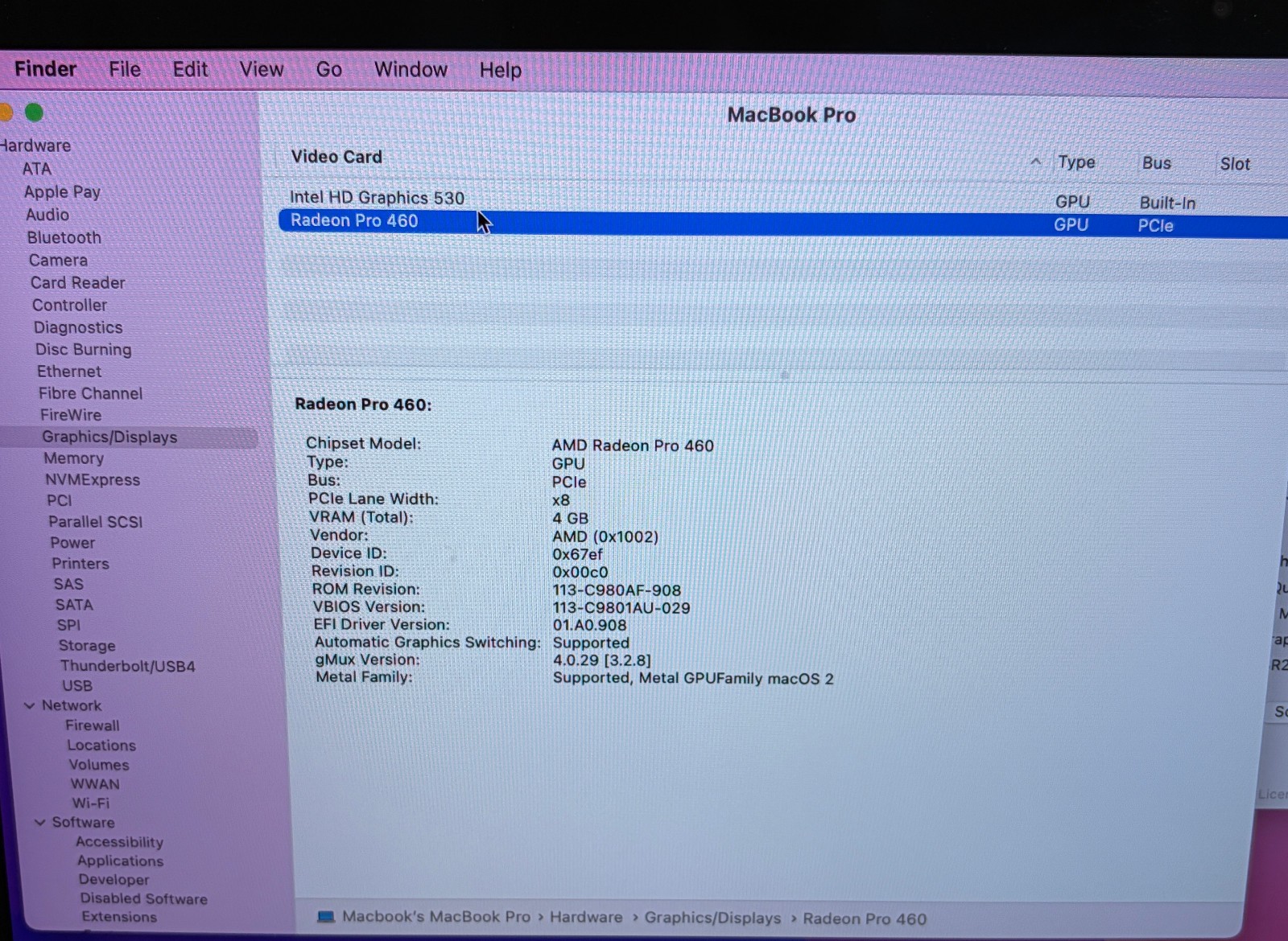 MacBook Pro 15″ 2016 – i7 2.7GHz, 16GB RAM, 1TB SSD, Radeon Pro 460 (Very Good)