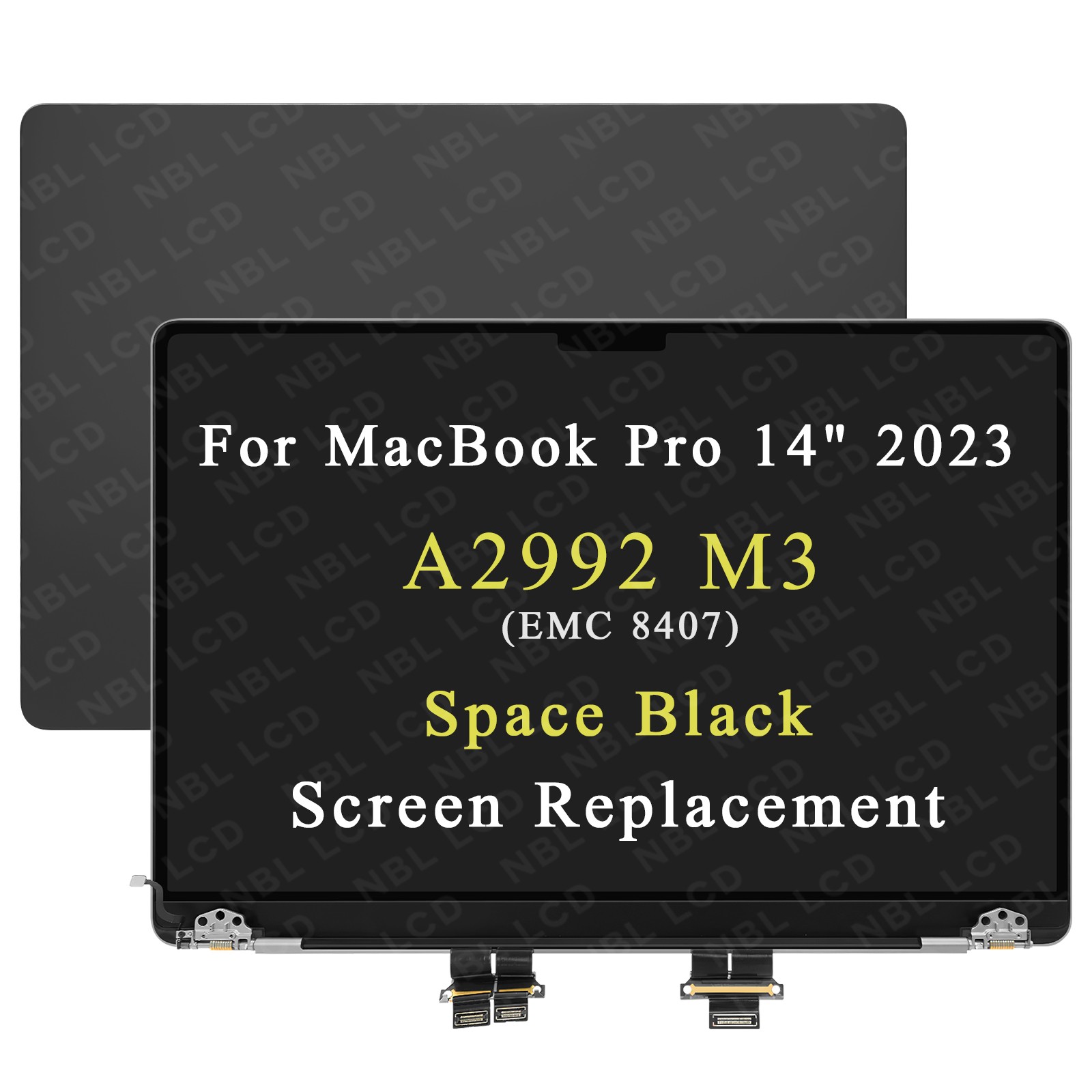 NEW LCD Screen Display Assembly Space Black for MacBook Pro 14″ M3 A2992 2023