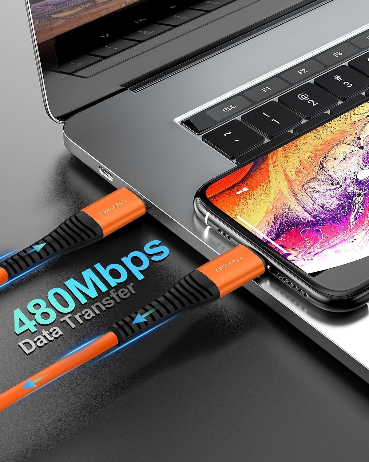 Silicone USB C Cable Short 6 inch 3 Pack, 60W Fast Charging USB C to Type-C