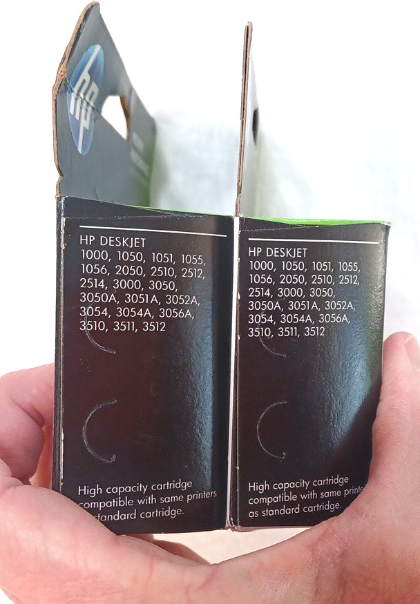 2 HP 61XL Black High Yield Ink Cartridge CH563WN Expired 7 2015 & 11 2014