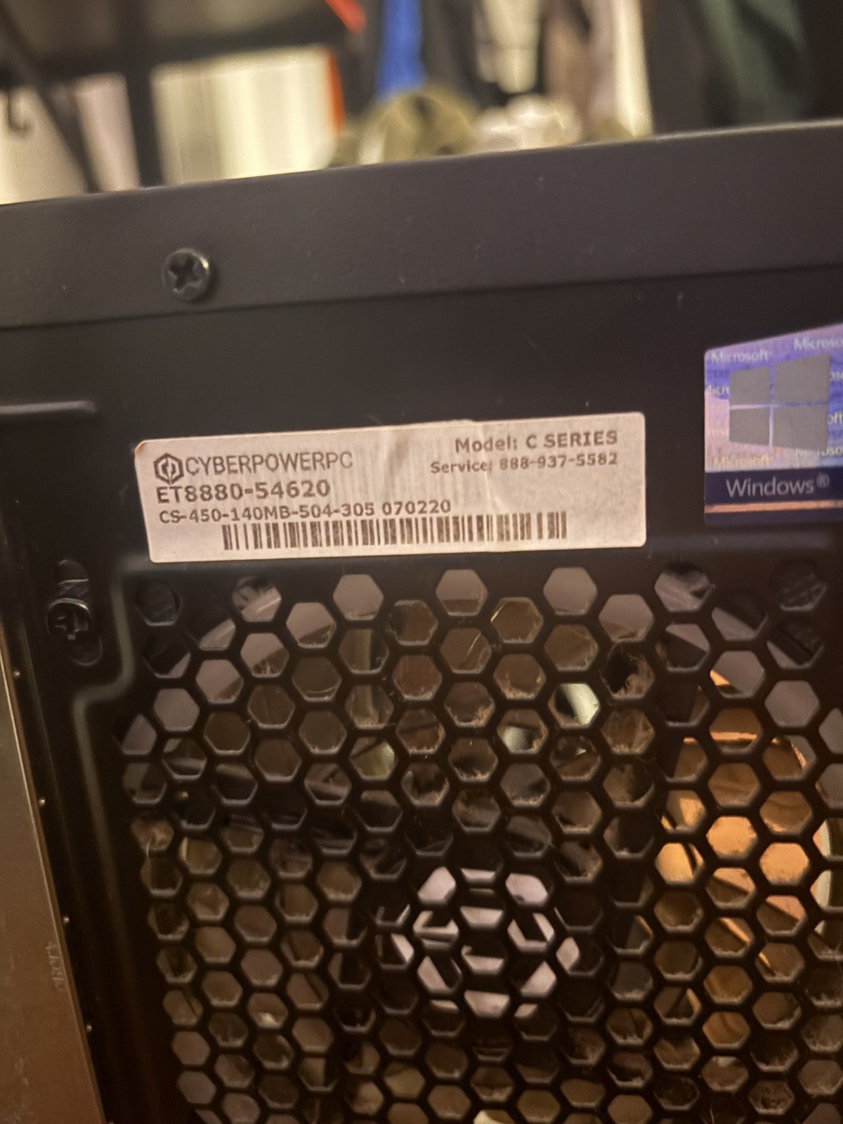 Cyber PowerPC Model C Series ET8230-31804 Case with Motherboard and Cooling Fans