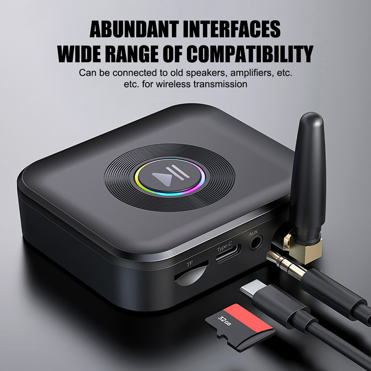 Bluetooth 5.1 Receiver Wireless 3.5mm Jack AUX to 2 RCA Audio Stereo Adapter US