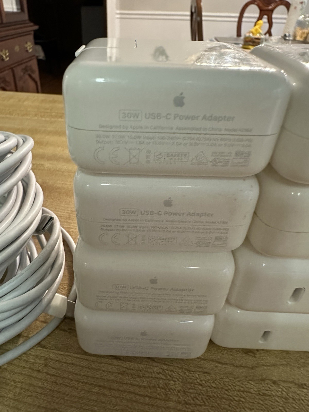 Lot 8 Original Apple 30W USB-C A1882 With USB-C Cable Charger 2M for Laptop/iPad
