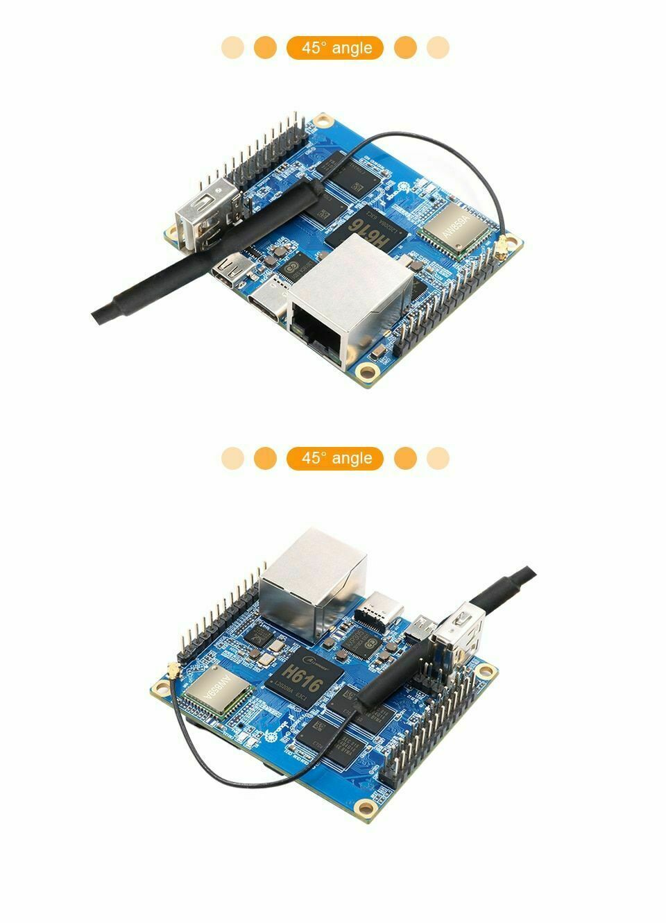 Orange Pi Zero 2- 1GB Ram with H616 Chip Support Bt Wifi Android Os Single Board