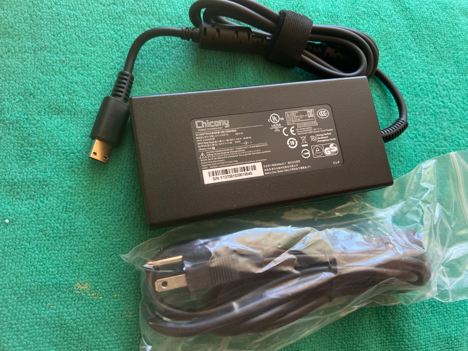 Chicony 240W AC Adapter Charger For MSI ‎GE76 Raider 11UE-046US US Power Cord