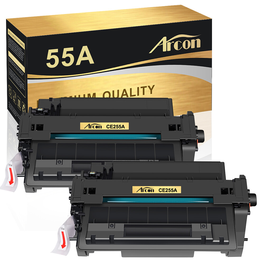 2 Pack CE255A 55A Black Toner compatible with HP LaserJet P3011 P3015d P3015Dn
