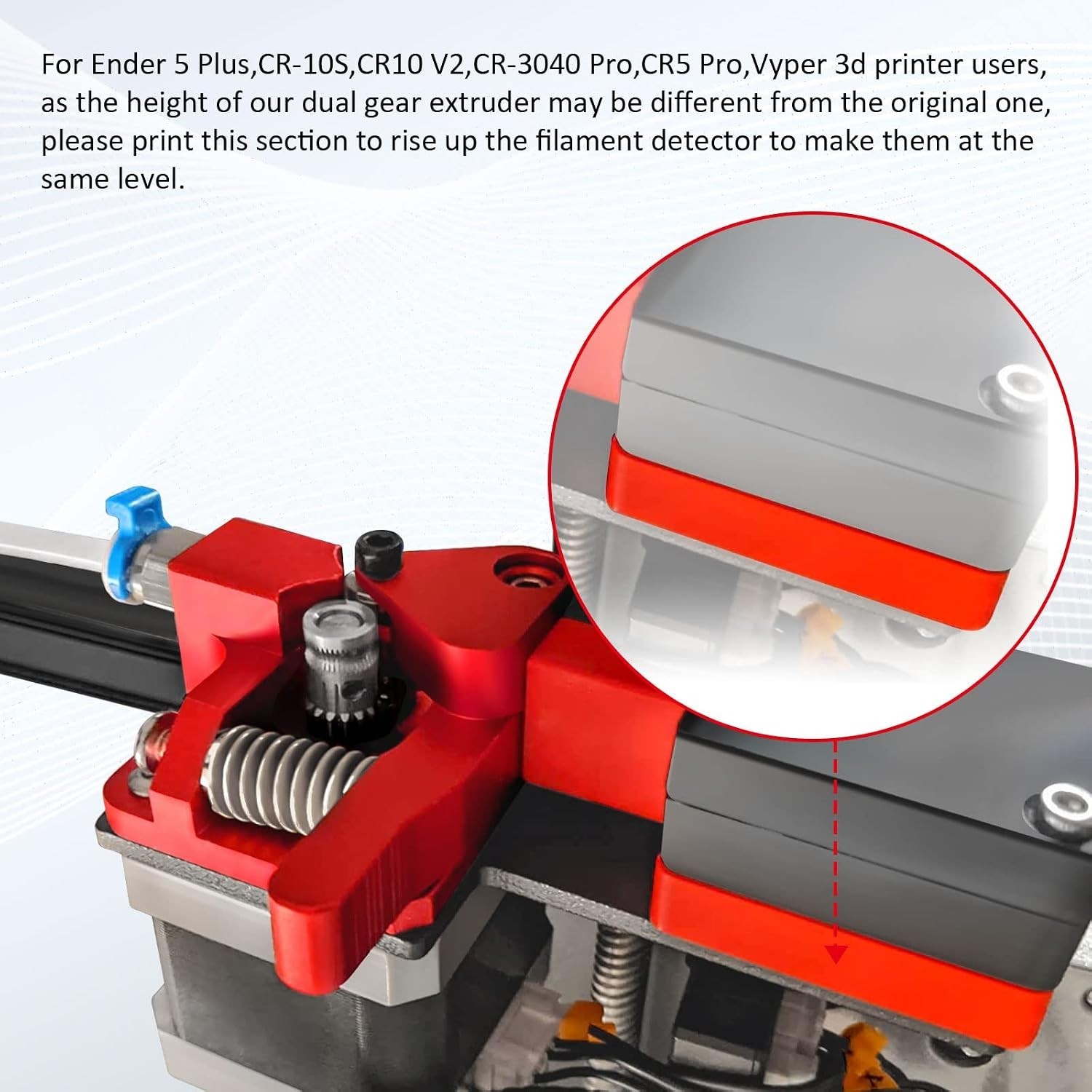 All-Metal Dual Gear Extruder with Adjustable Tension – Compatible with Creality