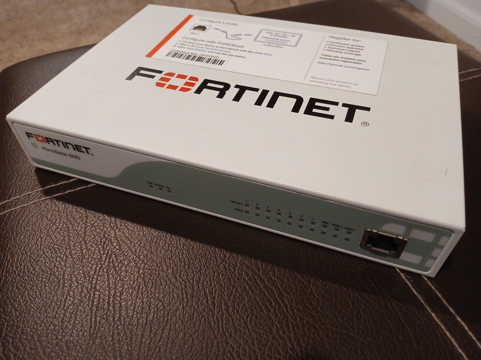 Fortinet FortiGate-60D Network Firewall With Power Cord
