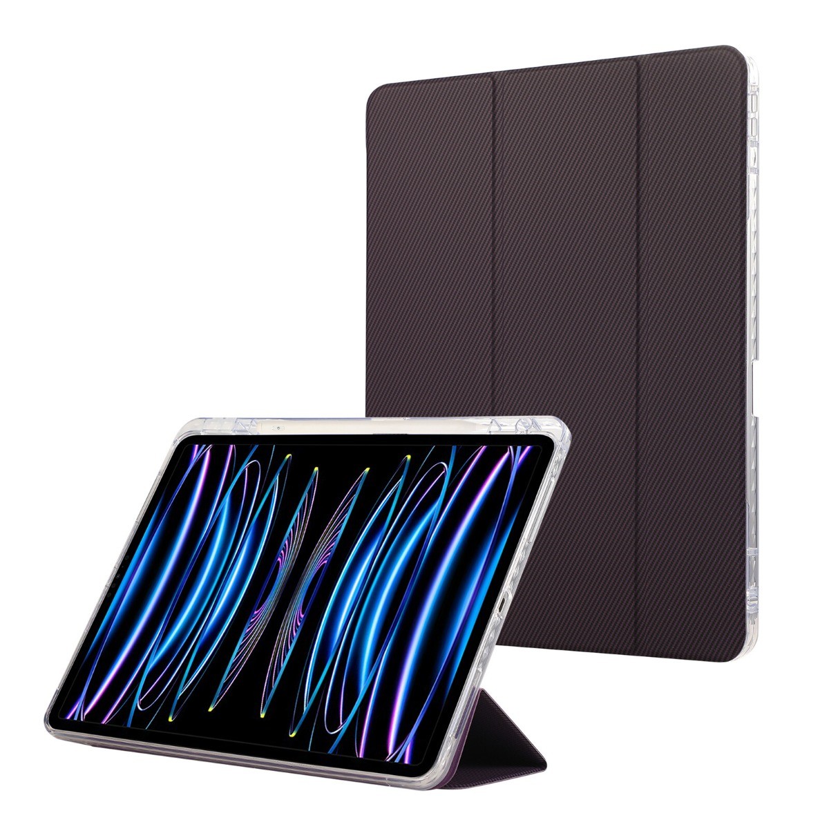 For Apple iPad Pro 11″ M5 M4 &iPad 5/6/7/8/9th Gen Leather Case Clear Back Cover