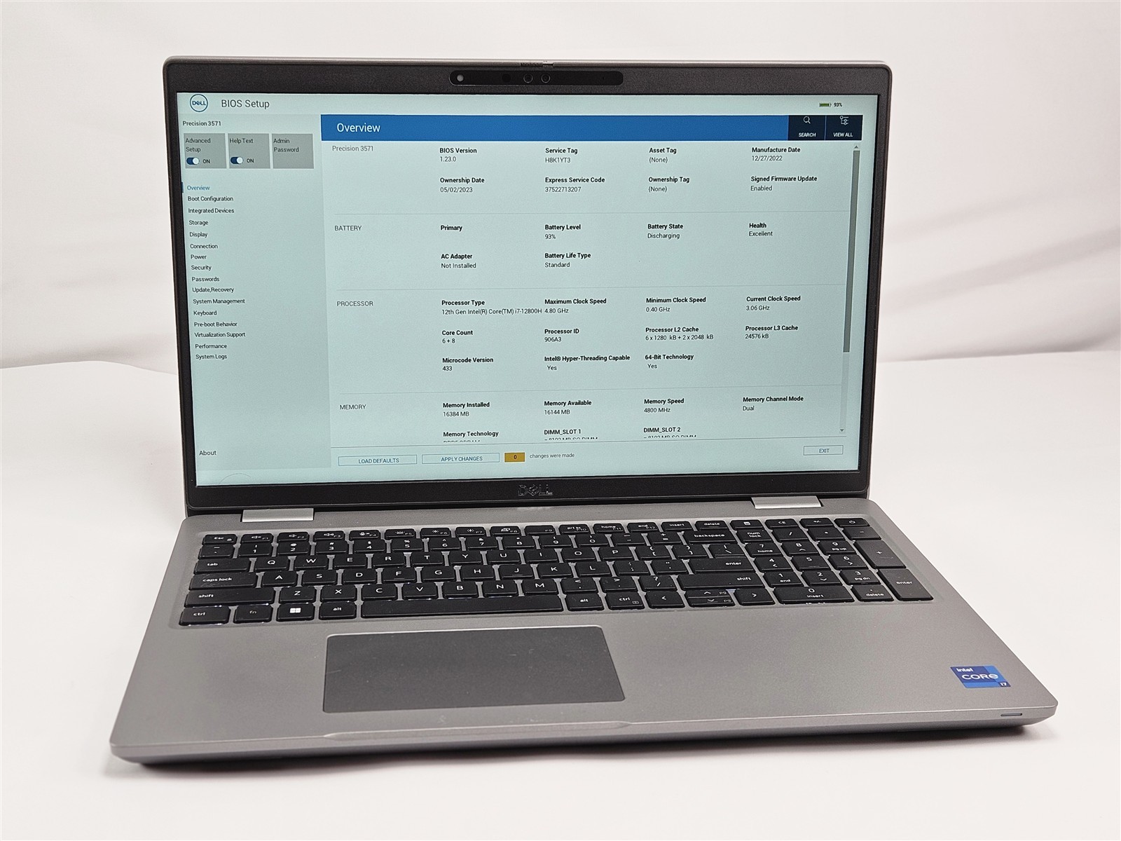 Dell Precision 3571 15.6″ i7-12800H 16GB 512GB SSD T600 GPU