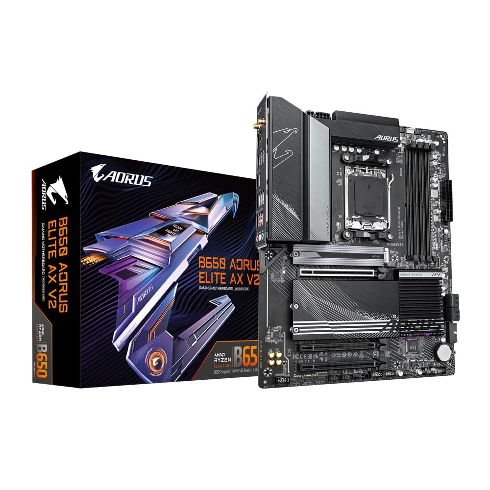 Gigabyte B650 AORUS ELITE AX V2 AMD AM5 Socket Motherboard ATX 4x DDR5 Slots 3x