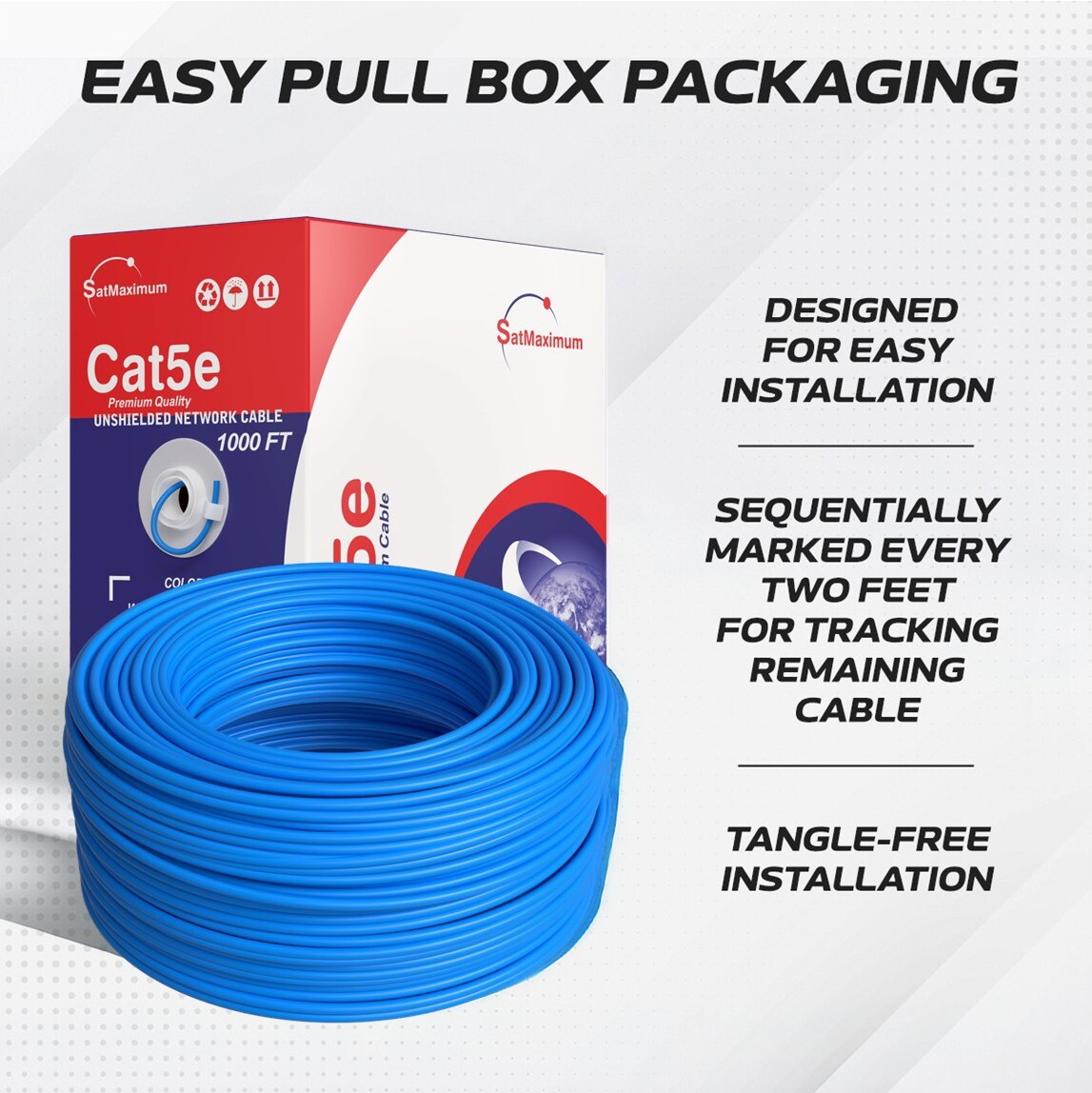 CAT5e UTP 1000ft Network Ethernet Cable Bulk Solid Wire 24AWG CCA BOX LOT