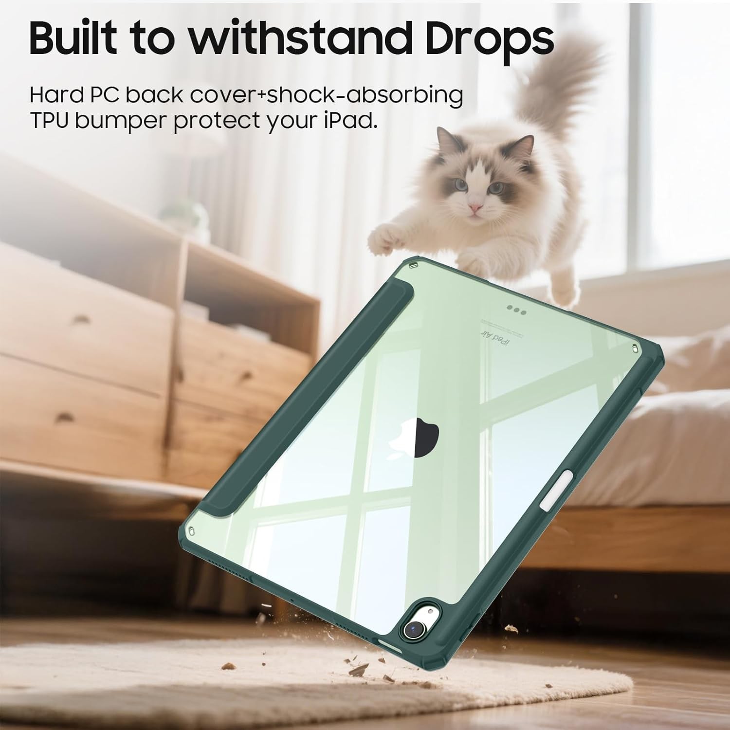 For iPad Air 5th Generation 10.9″ 2022 Slim Case Folio Stand Shockproof Cover
