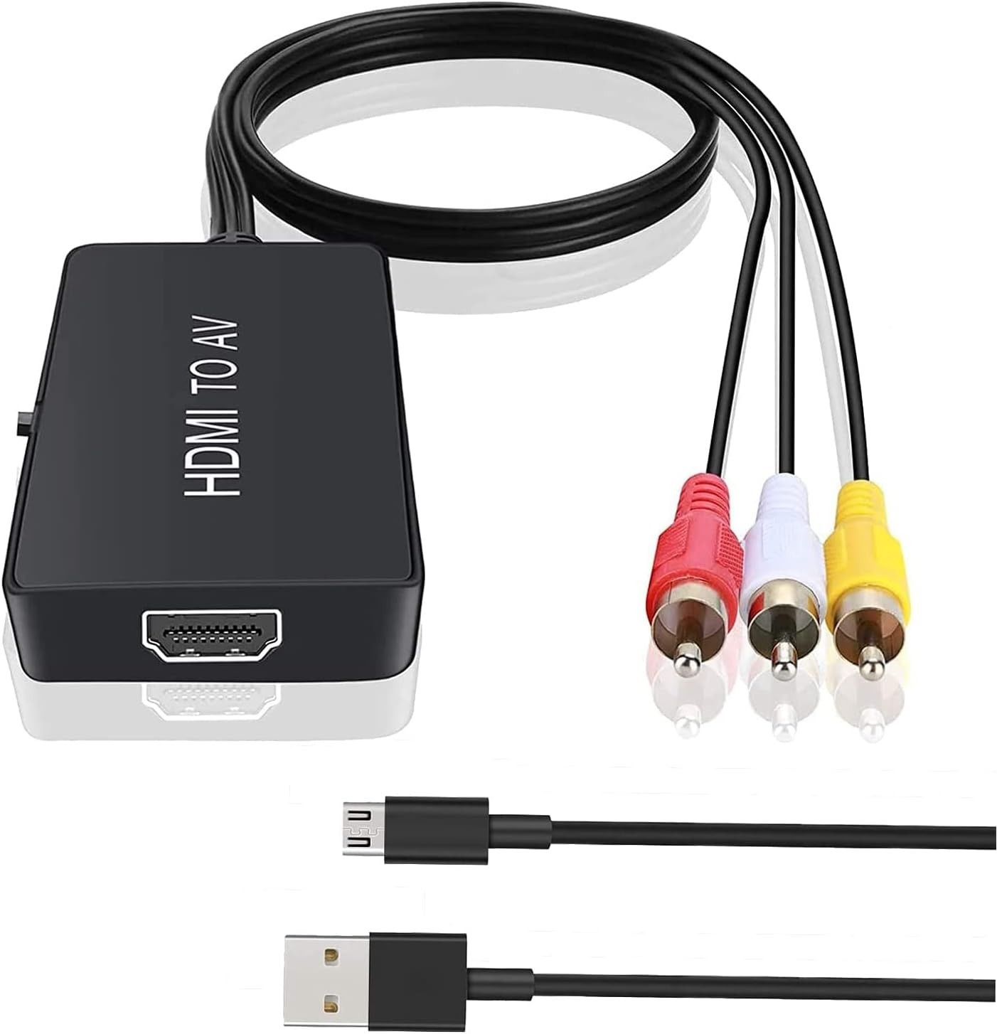HDMI to RCA, HDMI to Older TV Adapter Compatible for Fire Stick, Roku, Apple TV,