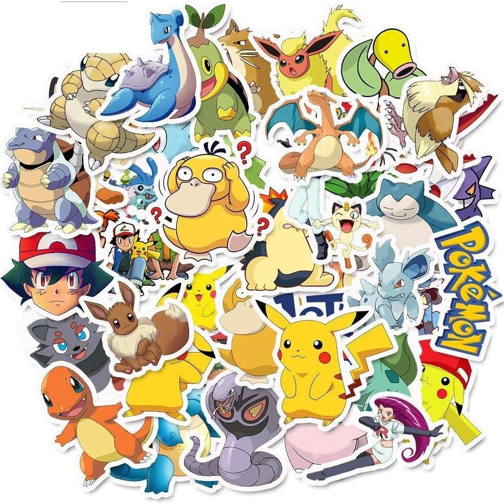 Cute Cartoon Animal Stickers – 50PCS Waterproof Decorative Yellow