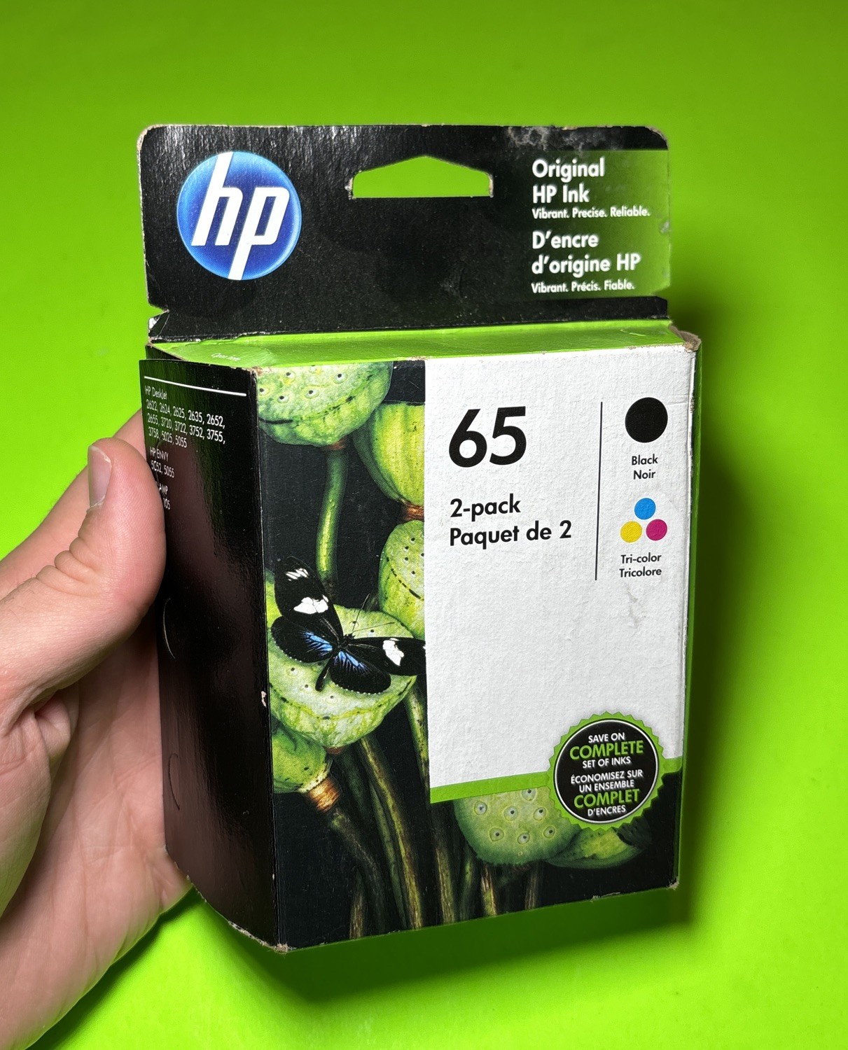 HP 65 Combo Ink Cartridges 65 Black Tri-Color BRAND NEW SEALED Exp April 2021