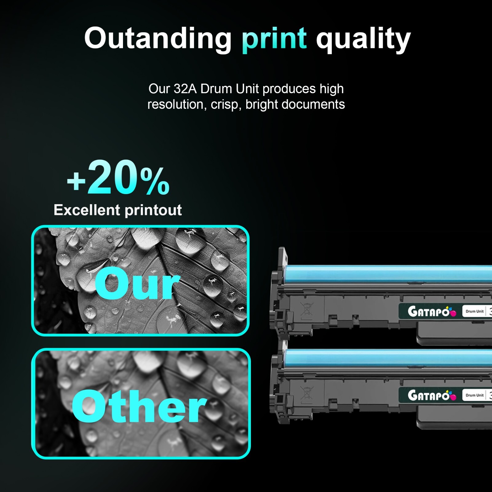 GATAPO® 32A CF232A Extra High-Yield Drum for HP M203dn M227fdw Printers (2-Pack)