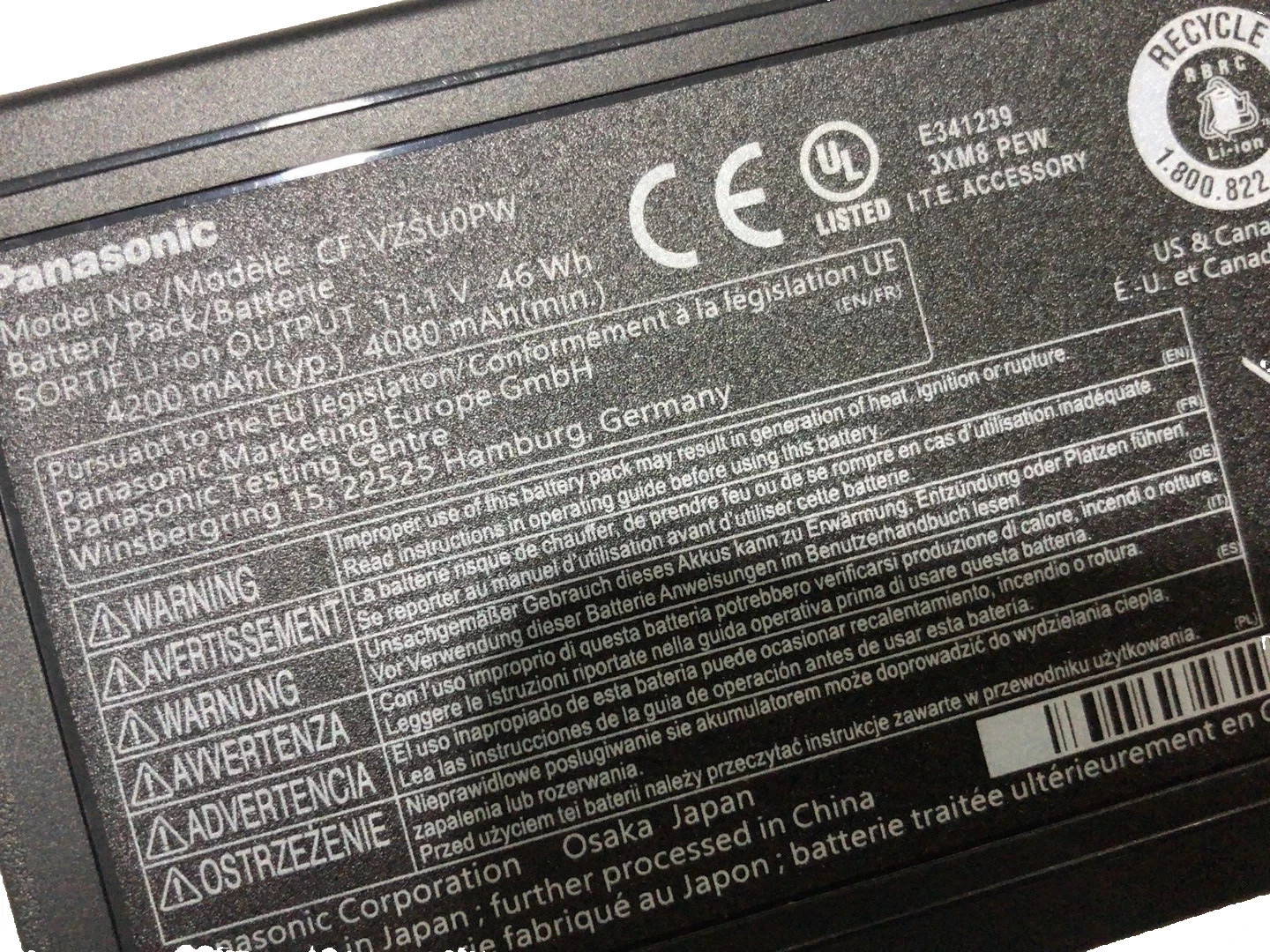 Genuine Panasonic CF-54 Battery 46WH CF-VZSU0PW CF-VZSU0PR CF-VZSU0KR CF-VZSU0GW