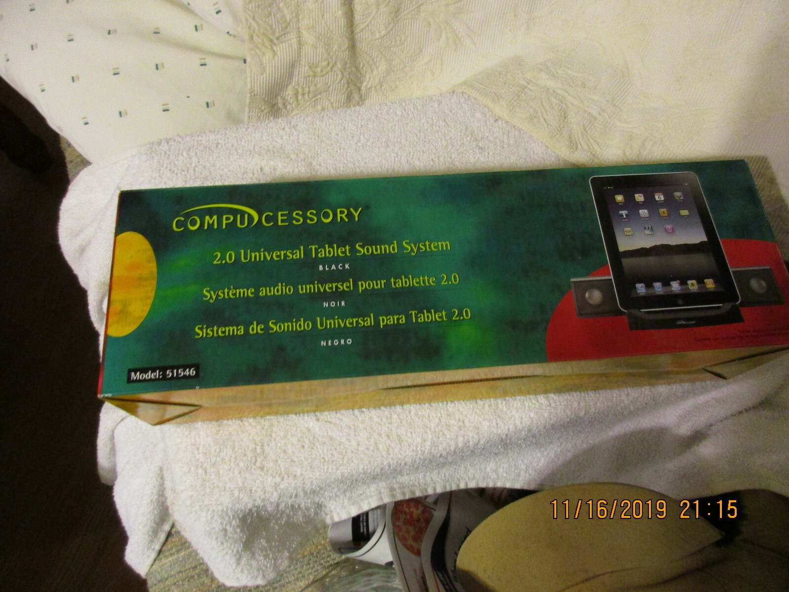 Compucessory 2.0 universal tablet sound system black power LED Model 51546