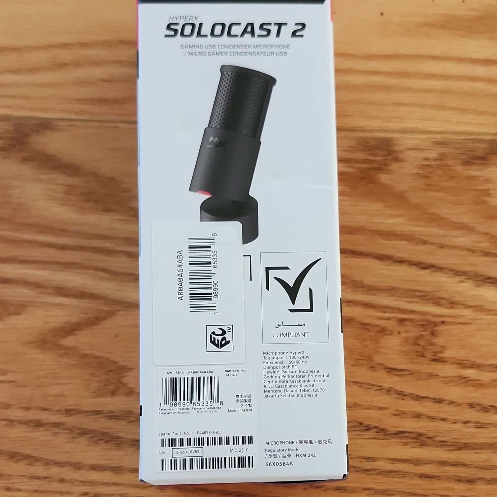 HyperX SoloCast 2 USB-C Cardioid Condenser Mic Tap-to-Mute Freestanding Black