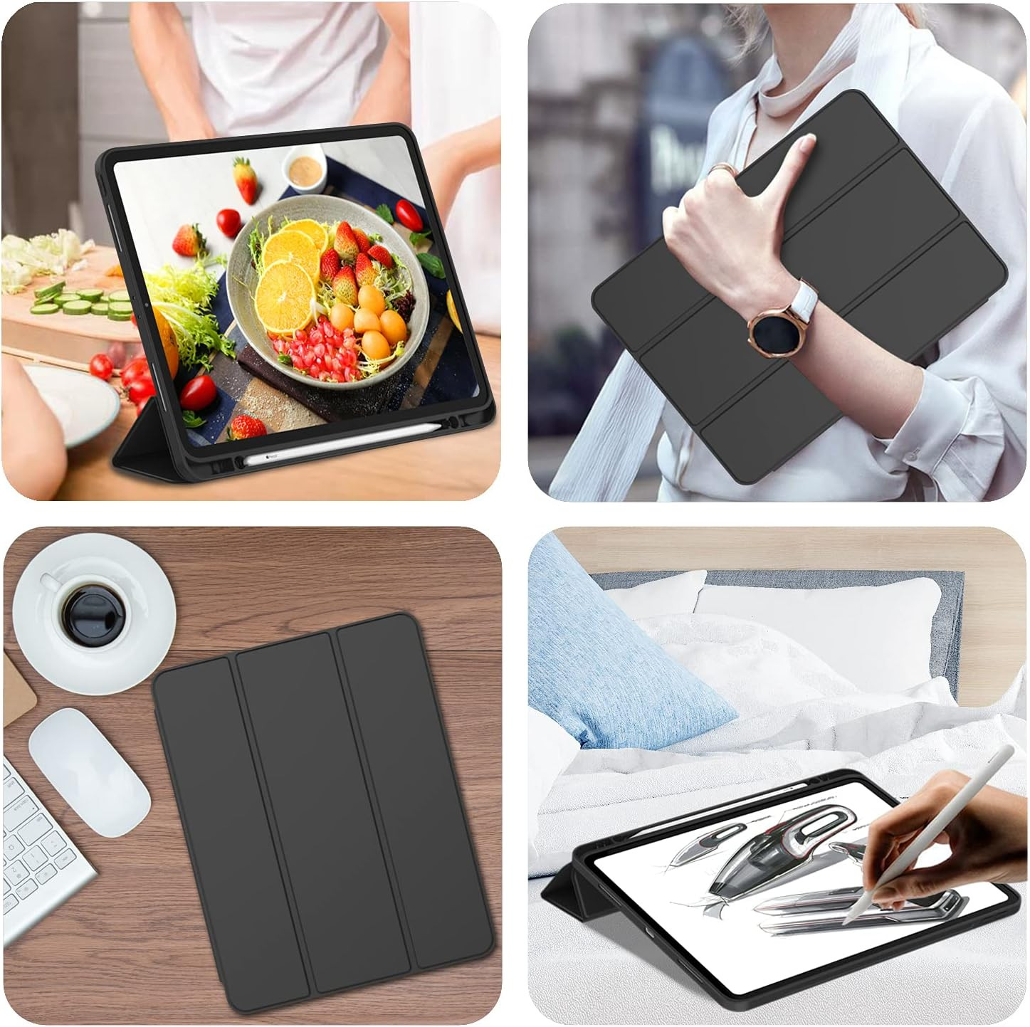 iPad Pro 12.9 Inch Case 2022/2021/2020 (6th/5th/4th Gen) with Pencil Holder