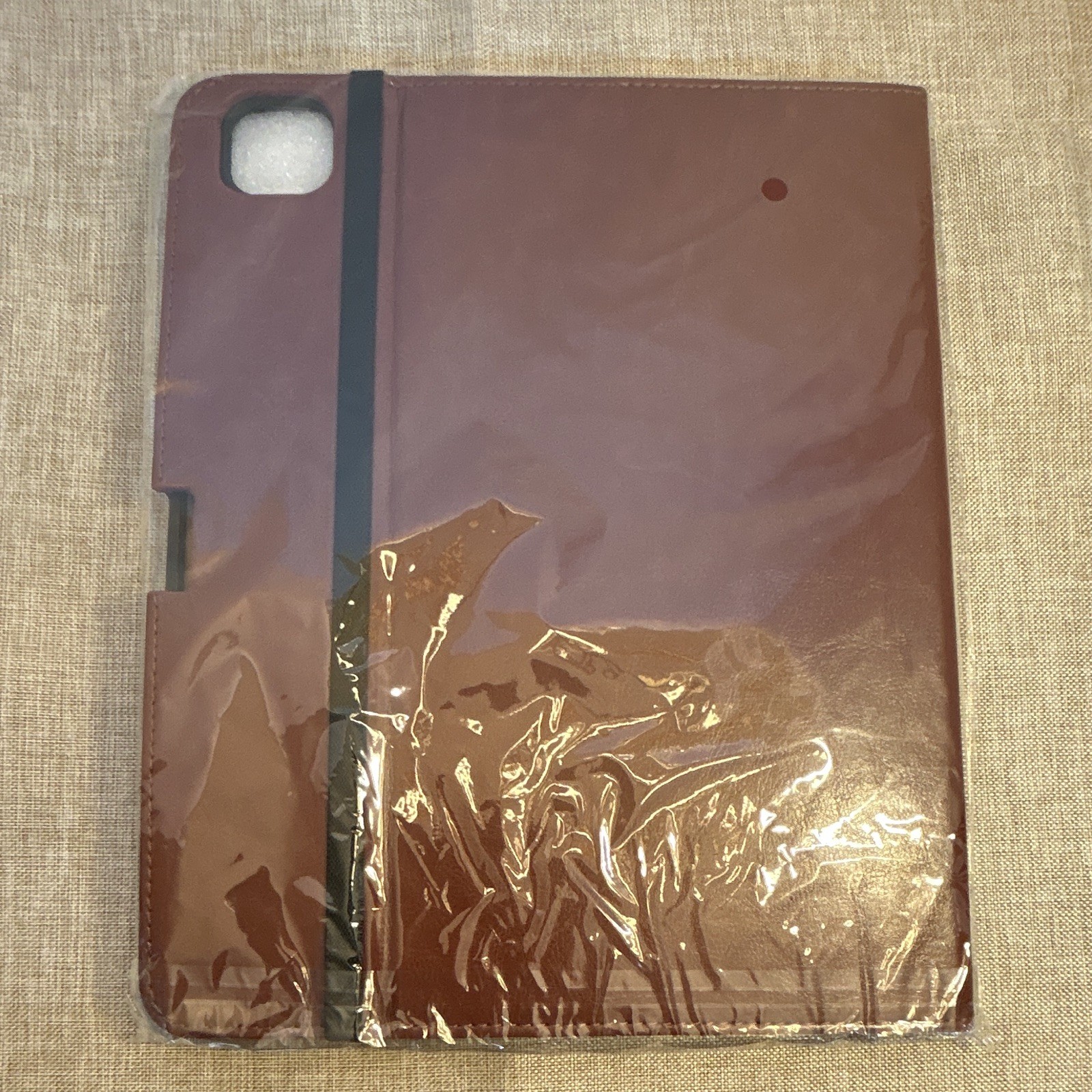 Brown Synthetic Leather Folding Folio Case for Apple iPad Pro 12.9 Inch
