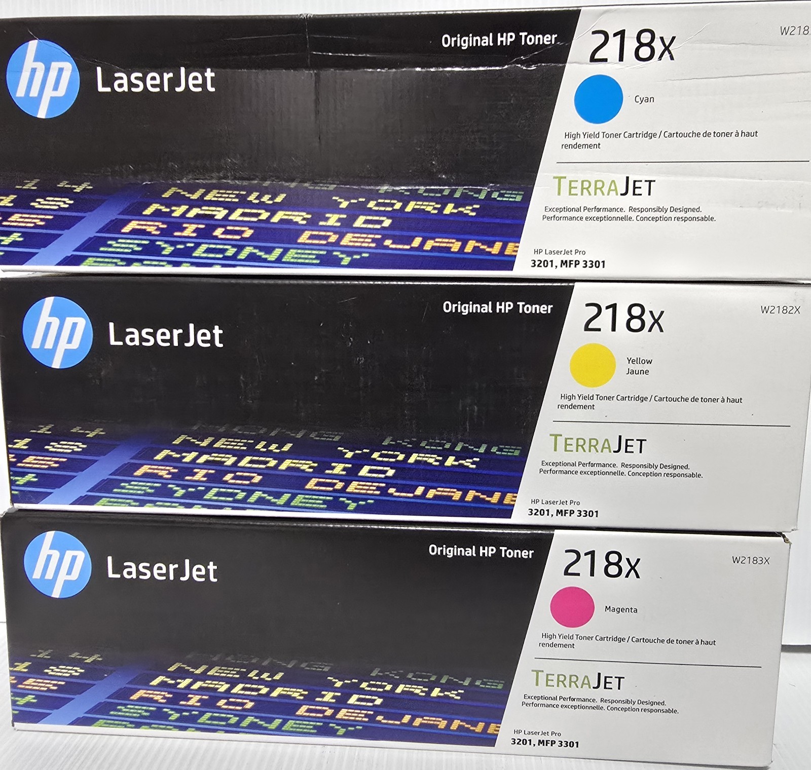 HP 218X Cyan / Magenta / Yellow High Yield Toner Cartridge – Sealed NEW