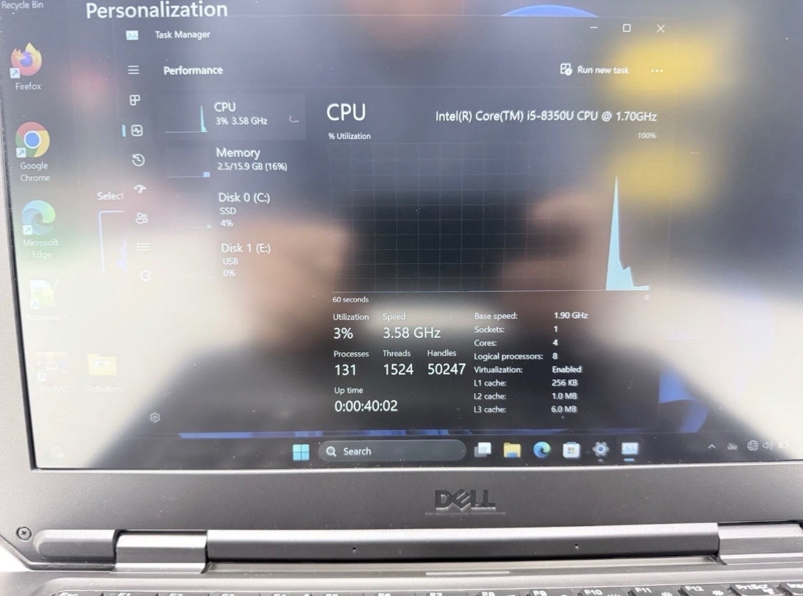 Dell 5420 Rugged 14” FHD, Touch, Sunlight Readable, Core i5-8350U, Wind 11 Pro