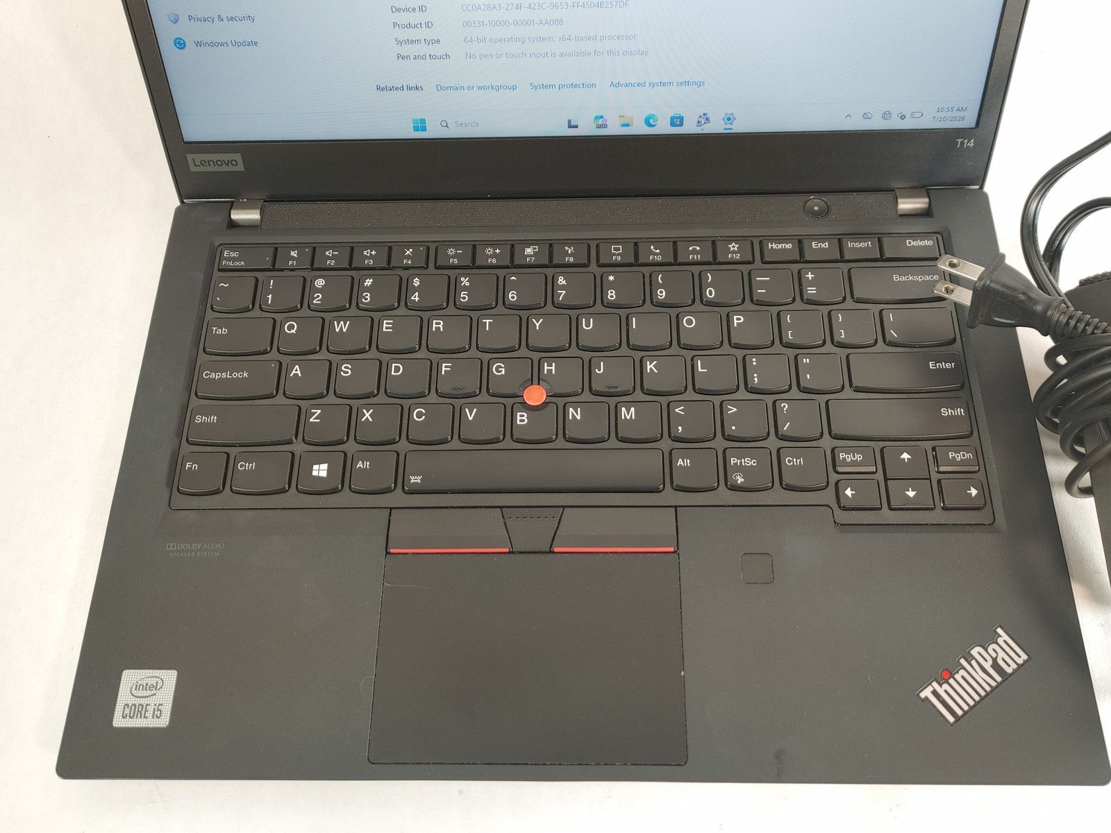 Lenovo ThinkPad T14 Gen 1 Core i5-10210U 1.60 GHz 16 GB DDR4 128 GB M.2 Windows
