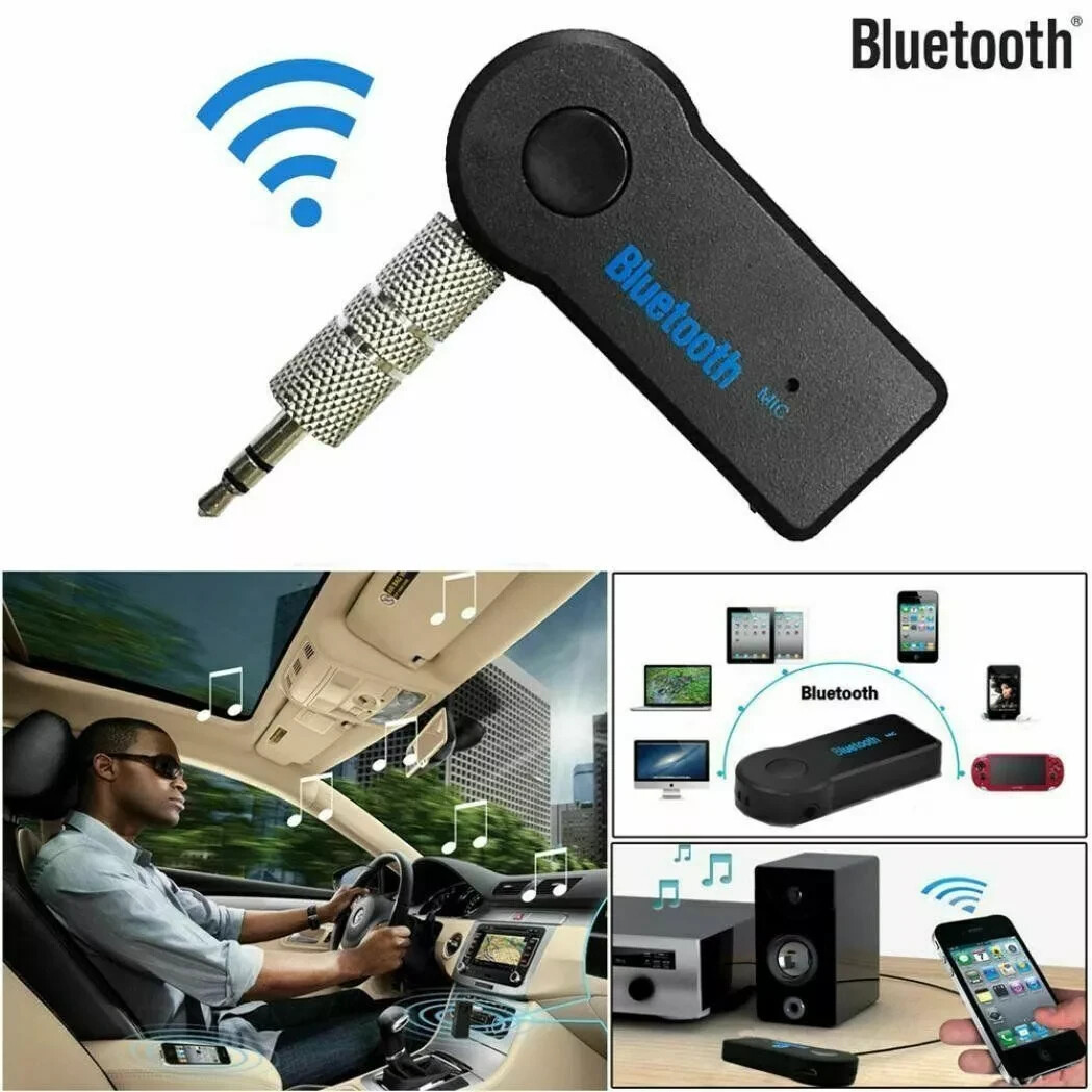 Wireless Bluetooth Receiver 3.5mm AUX Audio Stereo Music Hands Free Car Adapter