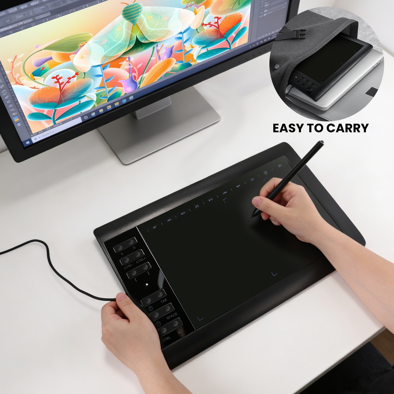 VIN1060 Plus Graphic Drawing Tablets Digital Pen Tablet for Mac, Windows Android