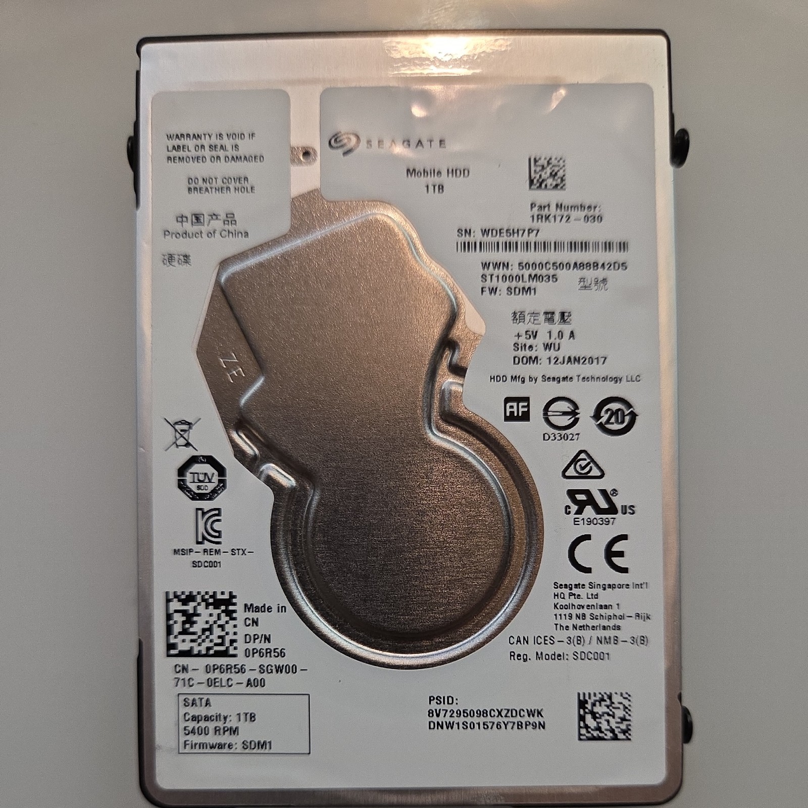 Seagate Mobile 1TB, Internal, 5400 RPM, 2.5″ (ST1000LM035) Hard Drive