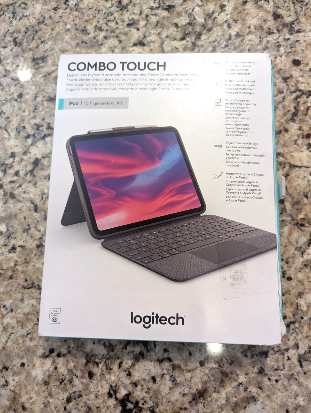 Logitech Combo Touch Case and Keyboard for iPad 10th Gen A16 Oxford Gray
