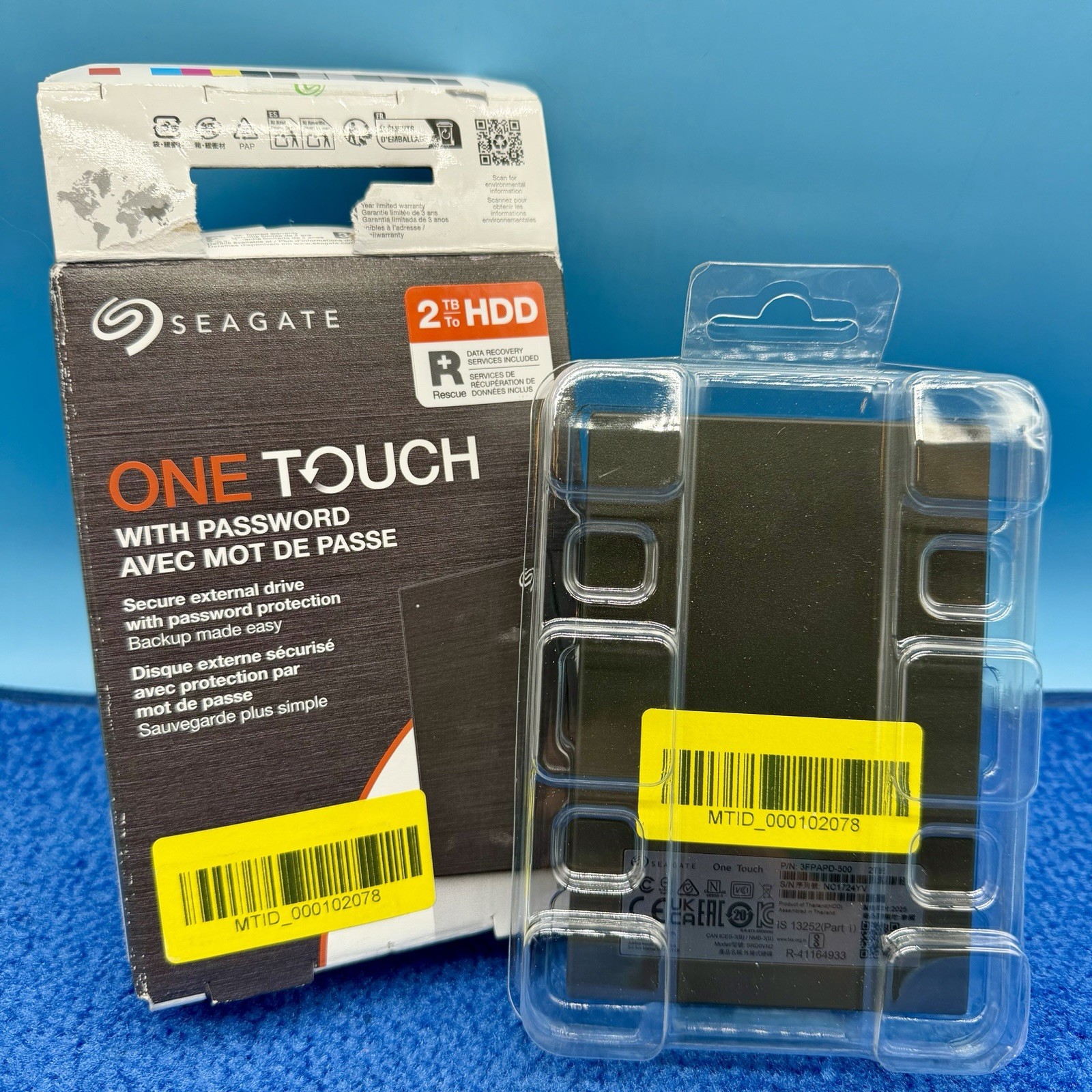 Seagate One Touch 2TB USB 3.0 Password Protection Portable HDD (STKY2000400)