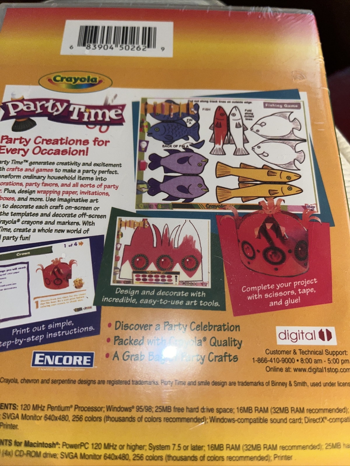 NEW SEALED Crayola Party Time PC Software video game WINDOWS OR MAC AGES 5-10