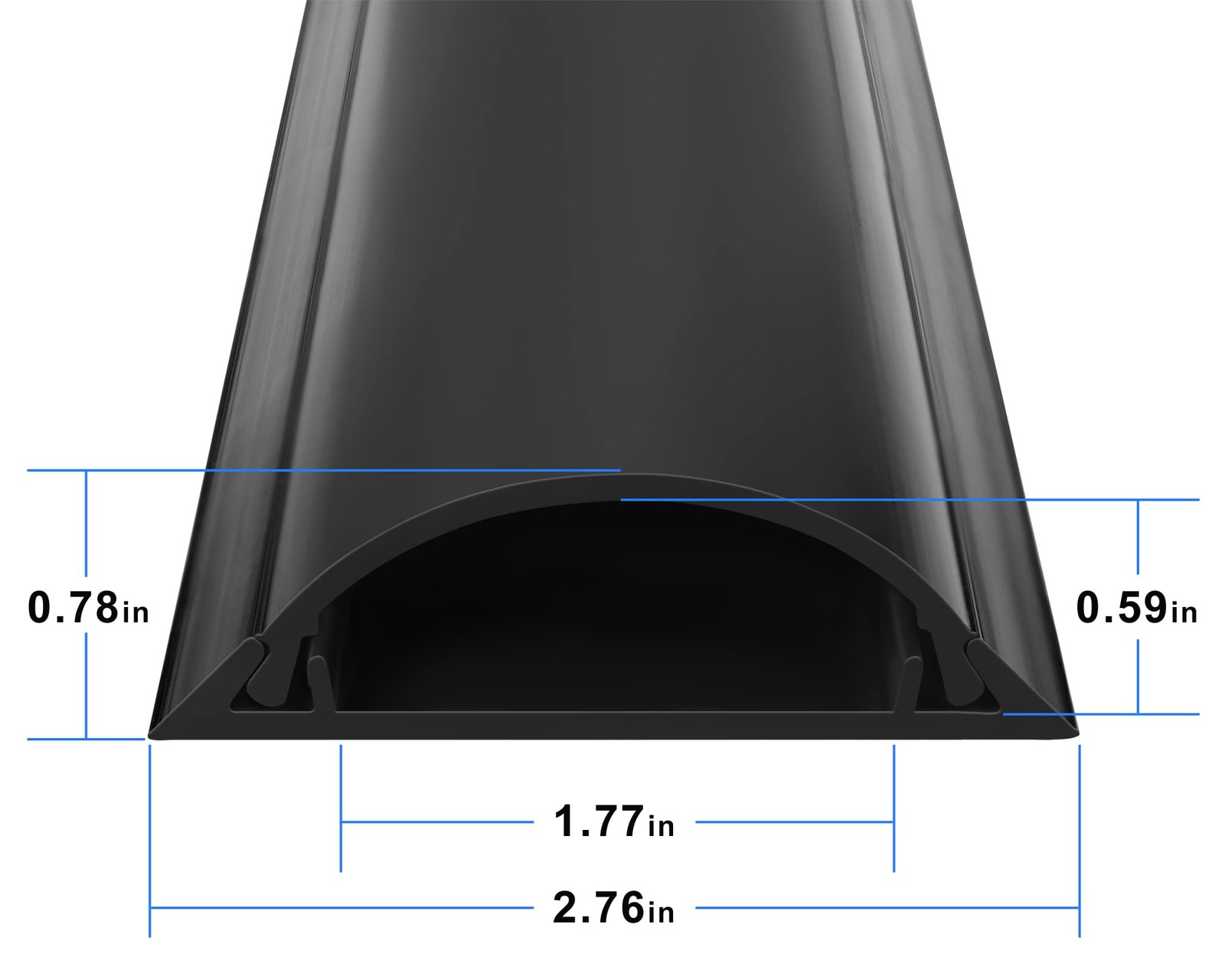 Cord Cover Floor 68in 2.76″W X 0.78″H, Large Capacity Hard PVC Cable Hider