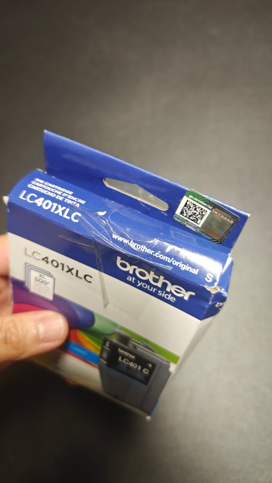 New Open Box Genuine Brother LC401XLC Cyan High Yield Ink Cartridge Exp 02/2029