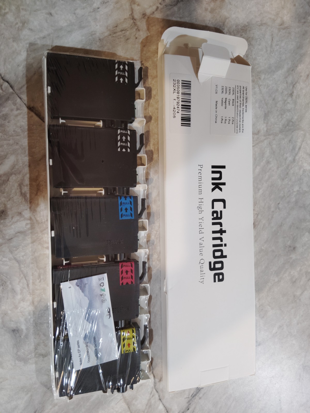 5 Pack 232XL T232XL Ink Cartridges for Epson 232 WF-2930 WF-2950 XP-4205 XP-4200