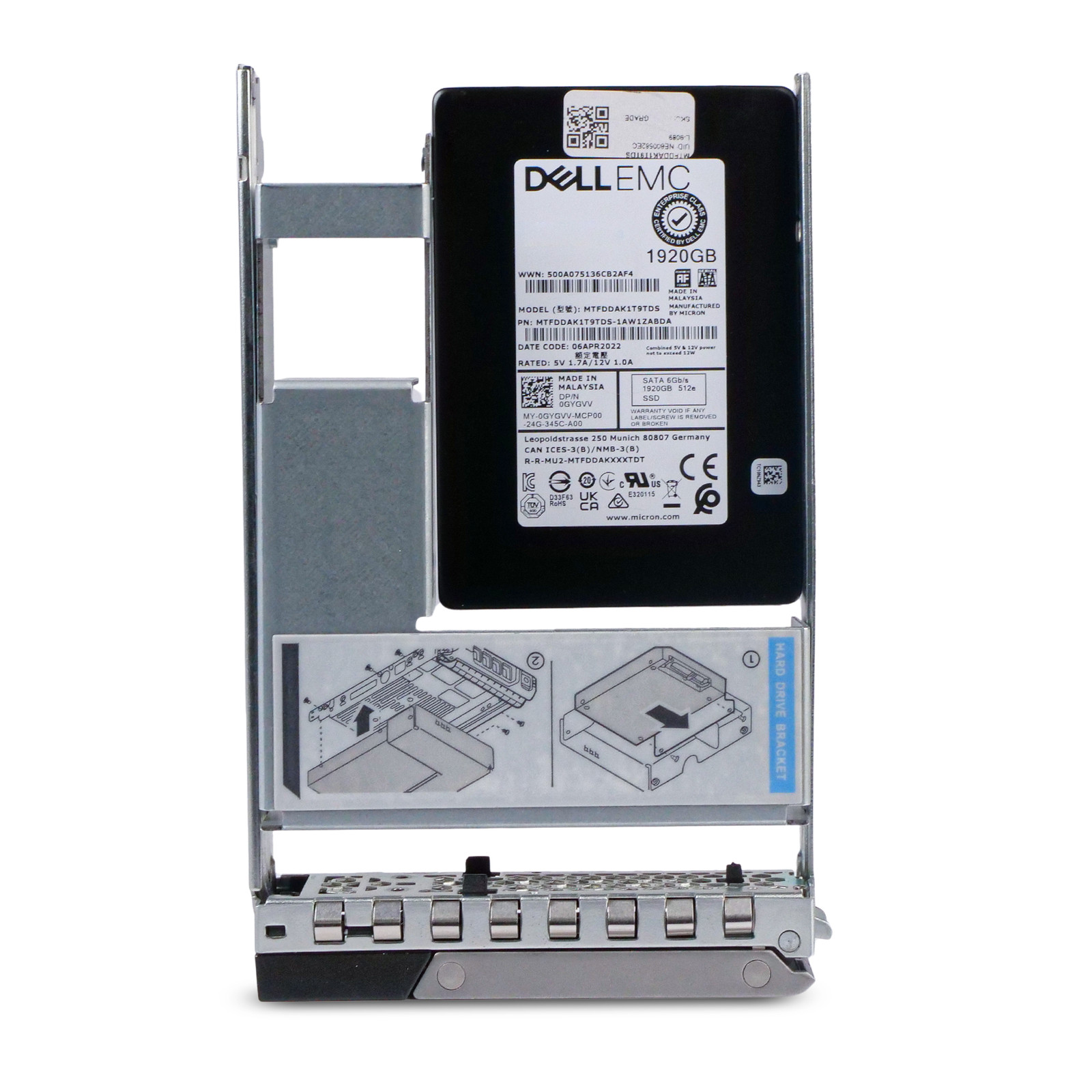 Dell 1.92TB SATA 6Gb/s 3D TLC 512e 1.5 DWPD 3.5″ SSD 0GYGVV Hybrid G16