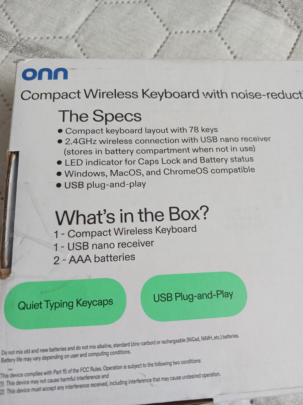 Compact Wireless Keyboard 78 ROUND Keys , Med. Blue Or Lavender New Sealed
