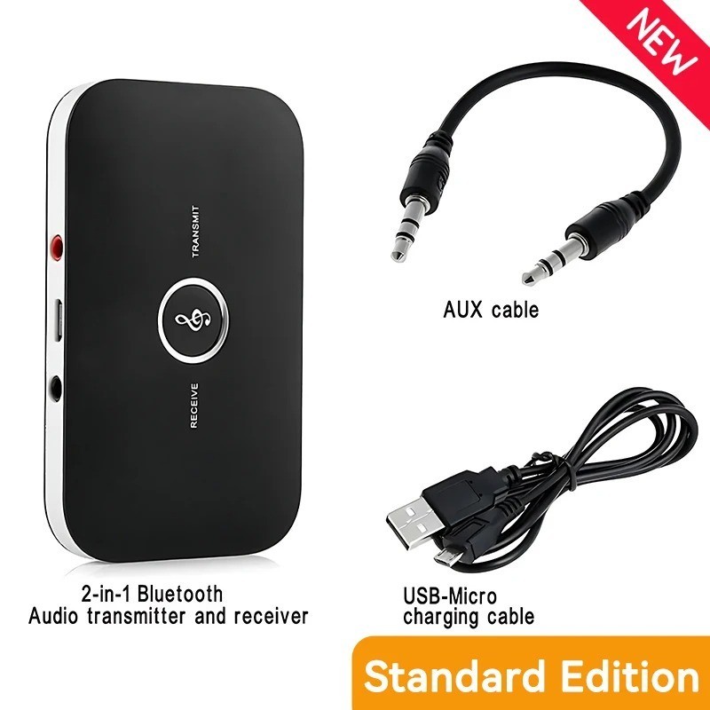 Bluetooth 5.0 Transmitter Receiver 2 IN 1 Wireless Audio 3.5mm Jack Aux Adapter