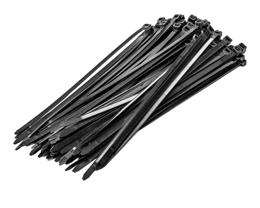 12 Inch Nylon UV Resistant Cable Wire Zip Tie 120 lbs Black 100 Pack Lot Pcs Qty