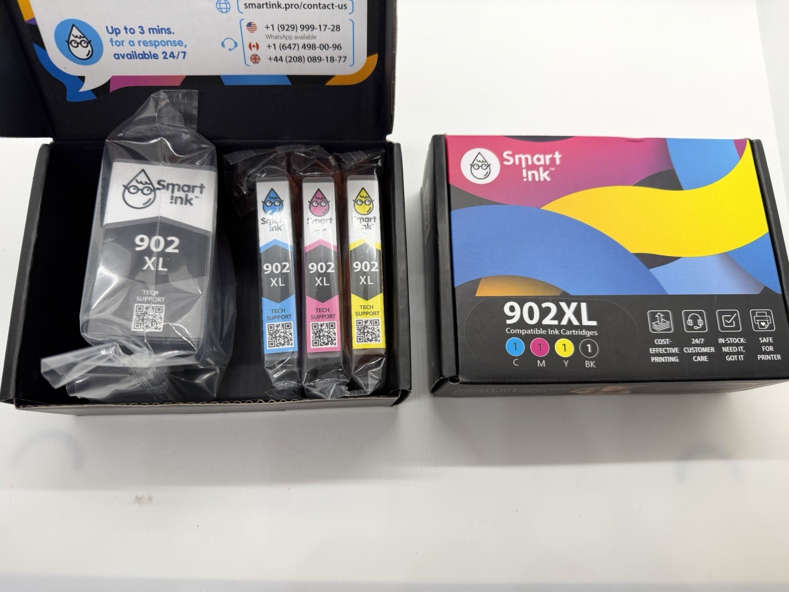 2 LOT Smart Ink 902XL Cartridge Replacement for HP 902 XL Exp 11-2027 New