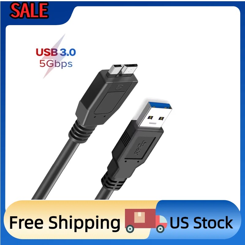 USB 3.0 to Micro-B DataCable 0.45M USB Hard Drive Cord for Hitachi Lacie Seagate