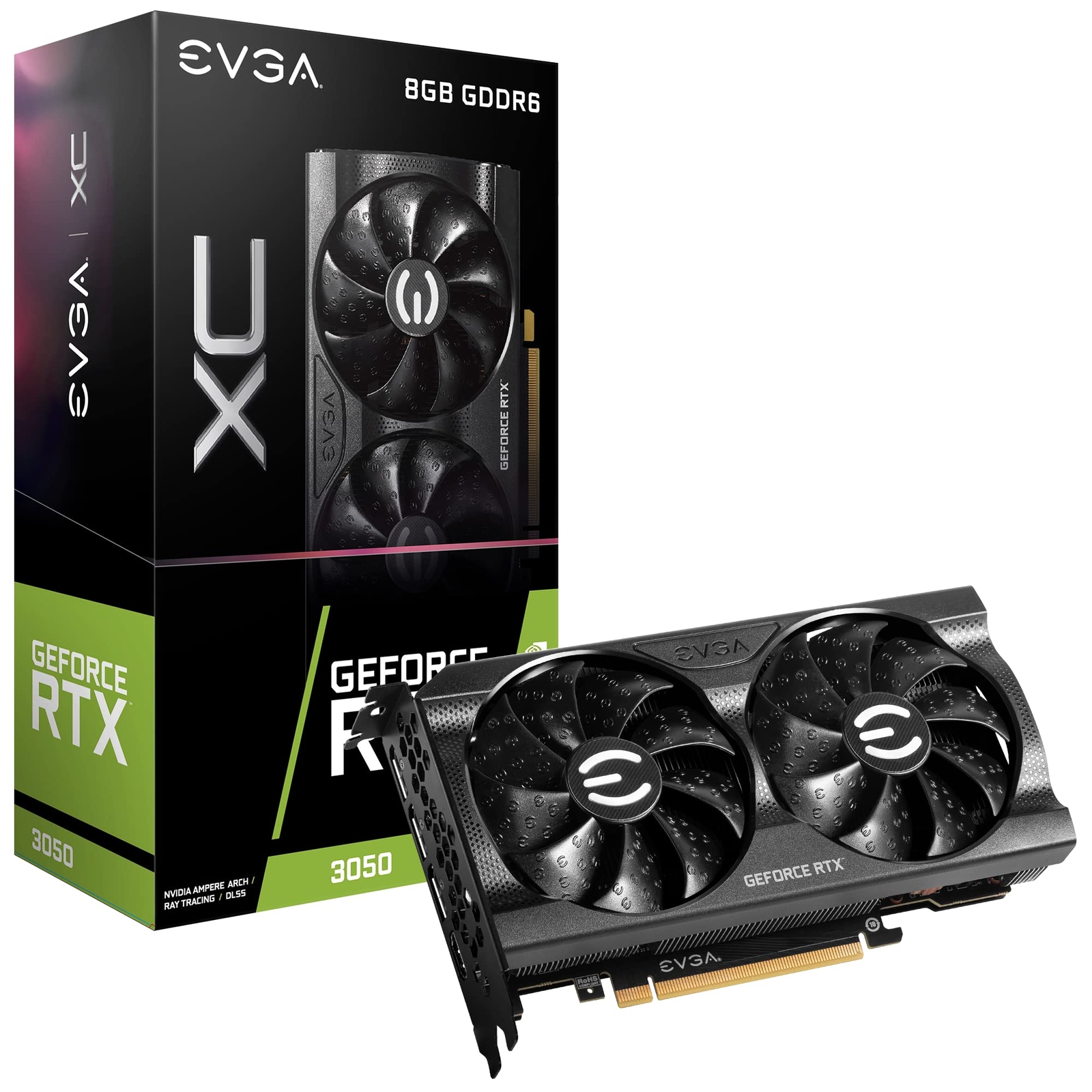EVGA GeForce RTX 3050 8GB XC Gaming 08G-P5-3553-KR GDDR6 Dual-Fan Graphics Card