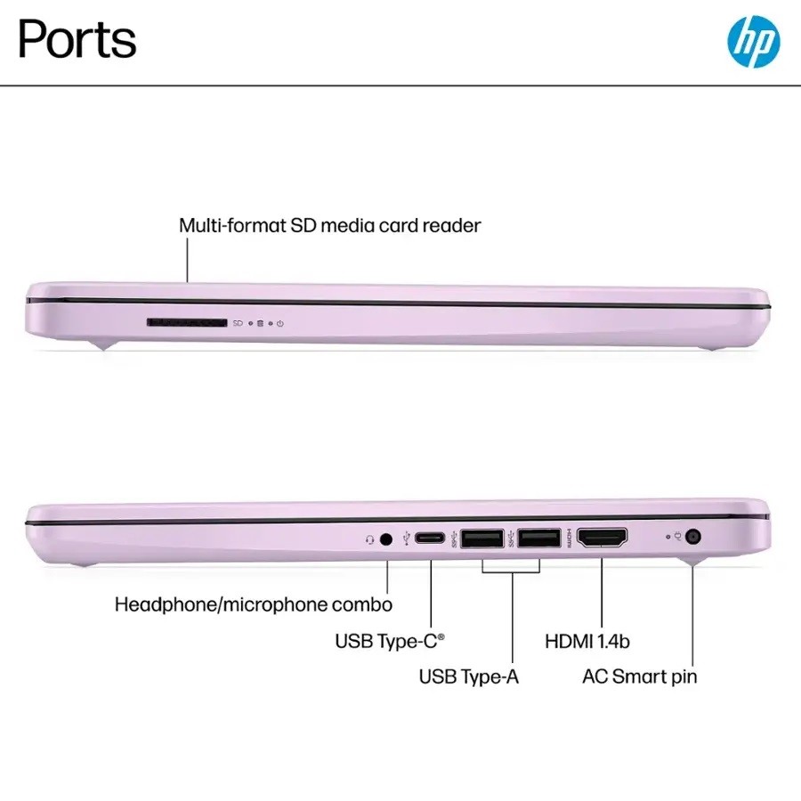 HP 14 inches Laptop 3.6GHz Intel Processor N150 Notebook 4GB RAM 128GB UFS, eMMC
