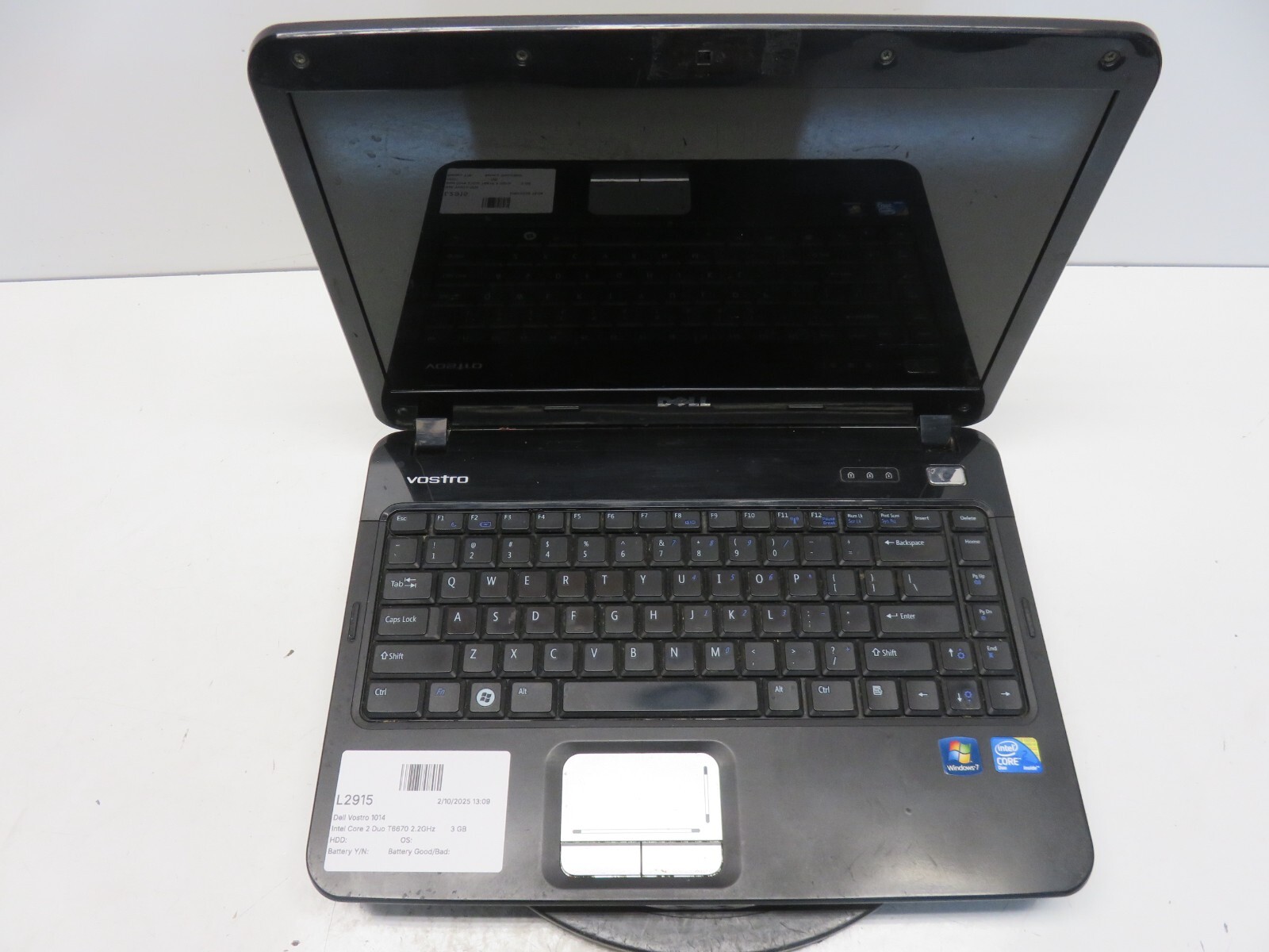 Dell Vostro 1014 Intel Core 2 Duo T6670 2.2GHz 3 GB NO HDD No Batt