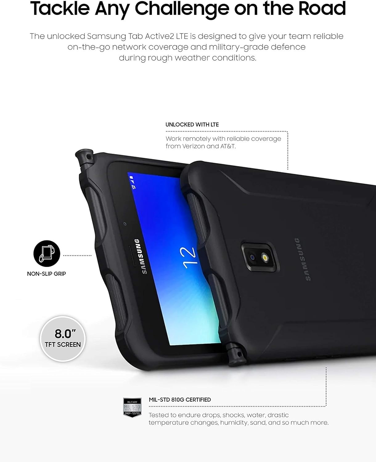 Samsung Galaxy Tab Active 2 T397U 16GB 8″ Wi-Fi+ LTE – Tablet Unloncked SPen
