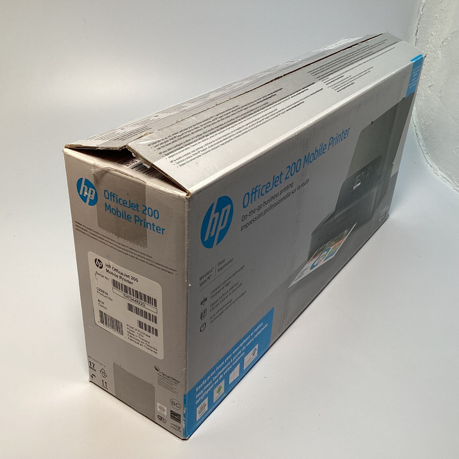 HP OfficeJet 200 Mobile Printer CZ993A Wireless Color Inkjet – New Open Box