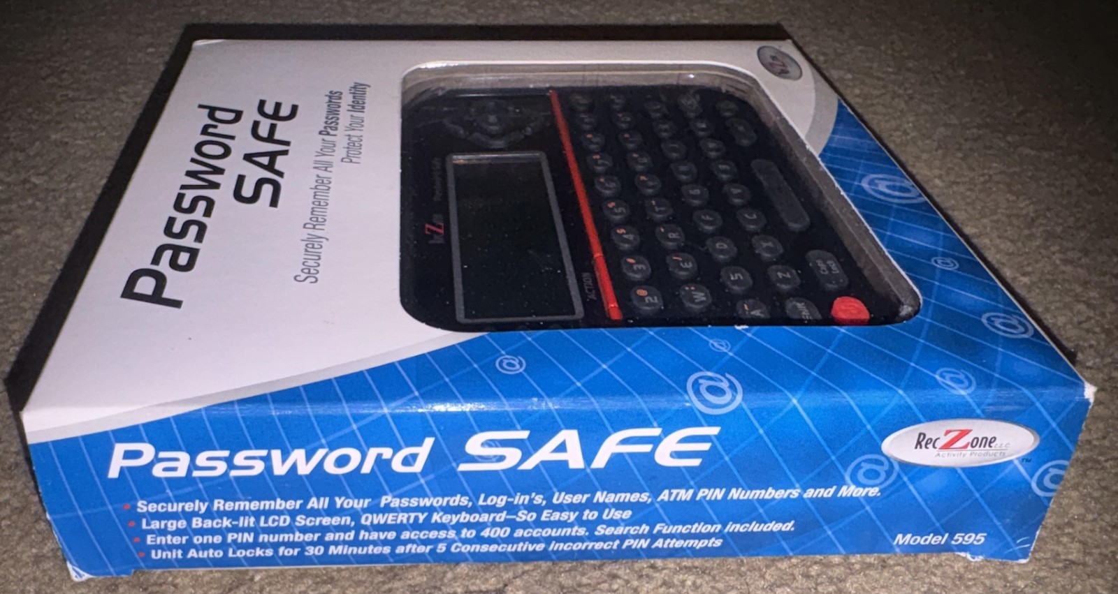 Likely Unused – RecZone Password Safe Safely Store Passwords #595 – Free Shippin